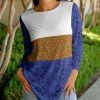 Lily | Blue & White Leopard Color Block Long-Sleeve Tunic - Women & Plus