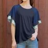 Lily | Blue & Mint Color Block Flutter-Sleeve Tunic - Women & Plus