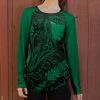 Lily | Black & Green Floral Chest Pocket Tunic - Women & Plus