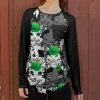 Lily | Black & Green Cat Chest Pocket Tunic - Women & Plus