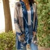 Lily | Navy & Beige Abstract Open Cardigan - Women & Plus