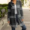 Lily | Black & White Stripe Longline Button-Up Shacket - Women & Plus