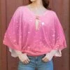 Lily | Pink & White Sparkle-Print Dolman-Sleeve Tunic - Women & Plus