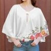 Lily | White & Red Floral Dolman-Sleeve Tunic - Women & Plus