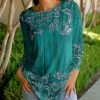 Lily | Turquoise & Rose Paisley Long-Sleeve Tunic - Women & Plus