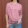 Lily | Pink & Mauve Plaid Drawstring-Accent Top - Women & Plus