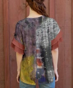 Lily | Gray & Rust Daisy Flutter-Sleeve Tunic - Women & Plus 3 Lily | Gray & Rust Daisy Flutter-Sleeve Tunic - Women & Plus -Cheap Lily Store zu112087512 alt 3 tm1675379798