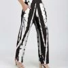 Lily | White & Black Abstract High-Waist Wide-Leg Pants - Women & Plus