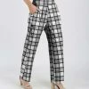 Lily | White & Black Tartan High-Waist Wide-Leg Pants - Women & Plus