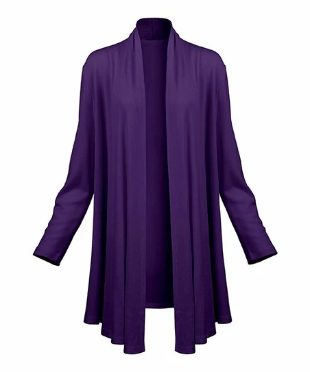 Lily | Purple Open Cardigan - Women & Plus 1 Lily | Purple Open Cardigan - Women & Plus