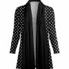 Lily | Black & White Polka Dot Drape-Front Open Cardigan - Women & Plus