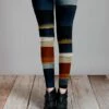 Lily | Blue & Rust Stripe Leggings - Women & Plus