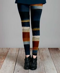 Lily | Blue & Rust Stripe Leggings - Women & Plus