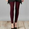 Lily | Burgundy Solid Leggings - Women & Plus