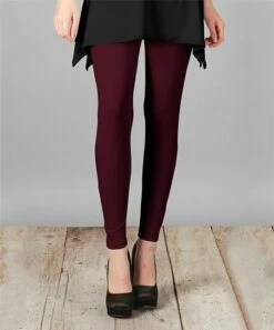 Lily | Burgundy Solid Leggings - Women & Plus