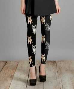 Lily | Black & Tan French Bulldog Leggings - Women & Plus