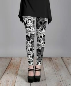 Lily | Gray & White Kitty Cat Leggings - Women & Plus