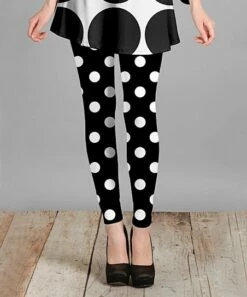 Lily | Black & White Polka Dot Leggings - Women