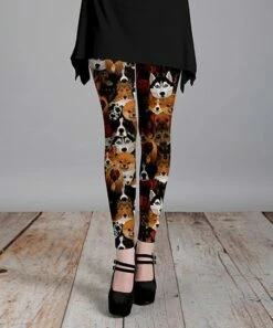 Lily | Black & Brown Dog Leggings - Women & Plus