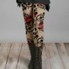 Lily | Beige & Black Rose Scroll Leggings - Women & Plus