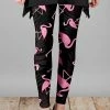 Lily | Black & Pink Flamingo Leggings - Plus