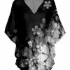 Lily | Black & White Floral Dolman Tunic - Plus