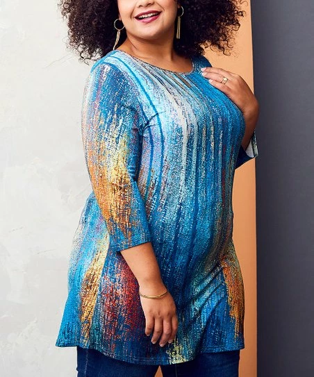 Lily | Blue Abstract Tunic - Women 1 Lily | Blue Abstract Tunic - Women