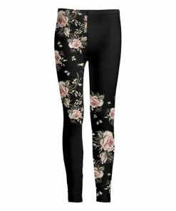 Lily | Black & Pink Floral Leggings - Women & Plus
