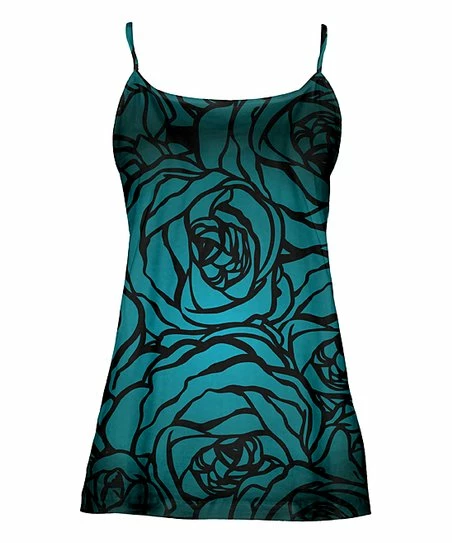 Lily | Teal & Black Rose Camisole - Plus 1 Lily | Teal & Black Rose Camisole - Plus