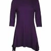 Lily | Purple Three-Quarter Sleeve Sidetail Tunic - Women & Plus
