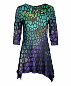 Lily | Purple Geometric Sidetail Tunic - Women