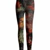 Lily | Red & Orange Leaves Leggings - Women & Plus