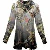 Lily | Silver Forest Button-Accent Shawl Collar Tunic - Plus