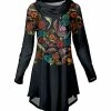 Lily | Black Floral Cowl Neck Tunic - Women
