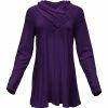 Lily | Purple Button-Accent Shawl Collar Tunic - Women