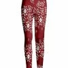 Lily | Red & White Snowflake Leggings - Women