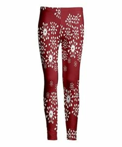 Lily | Red & White Snowflake Leggings - Women