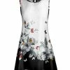 Lily | Black & White Floral Sleeveless Tunic - Plus