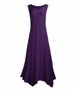 Lily | Purple Sleeveless Handkerchief Maxi Dress - Women & Plus