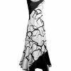 Lily | Black & White Abstract Sleeveless Handkerchief Maxi Dress - Women & Plus