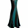 Lily | Teal & Brown Stripe Sleeveless Handkerchief Maxi Dress - Women & Plus