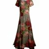 Lily | Brown Floral Handkerchief Maxi Dress - Women & Plus