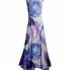 Lily | Purple & White Floral Sleeveless Handkerchief Maxi Dress - Women & Plus