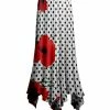 Lily | White & Red Poppy Dot Handkerchief Maxi Skirt - Plus