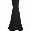 Lily | Black Sleeveless Handkerchief Maxi Dress - Women & Plus