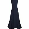 Lily | Navy Sleeveless Handkerchief Maxi Dress - Women & Plus