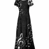 Lily | Black & White Short-Sleeve Maxi Dress - Women & Plus