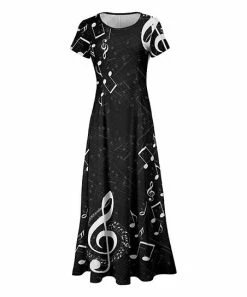 Lily | Black & White Short-Sleeve Maxi Dress - Women & Plus