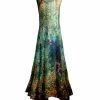 Lily | Gold & Blue Floral Sleeveless Handkerchief Maxi Dress - Women & Plus