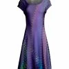 Lily | Purple & Lavender Geometric Cap-Sleeve Dress - Women & Plus